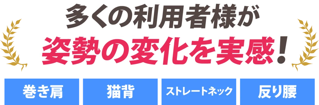 多くの利用者様が姿勢の変化を実感