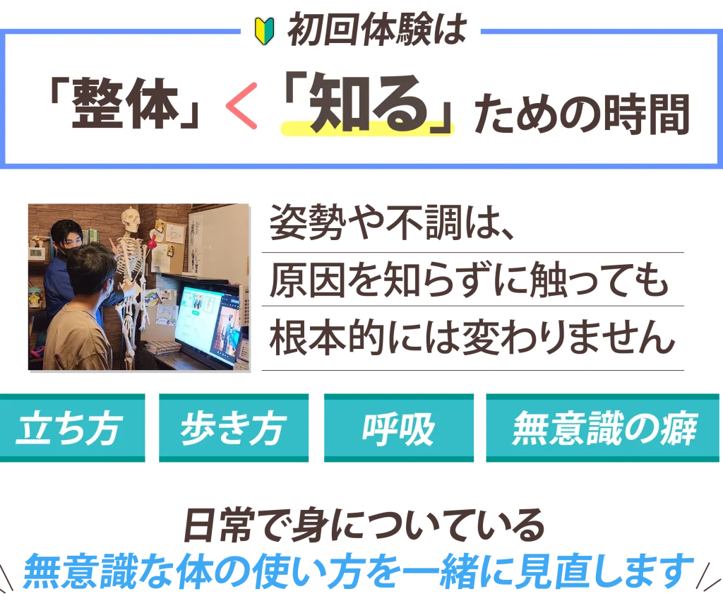 初回体験は整体より知るための時間